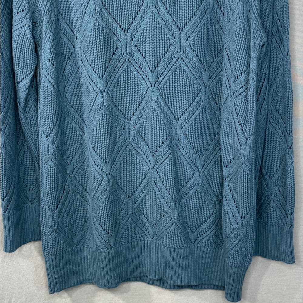 Architect Sweater Blue Cowl Neck Tunic Length in Size 1X & 2X NWT - Picture 5 of 14